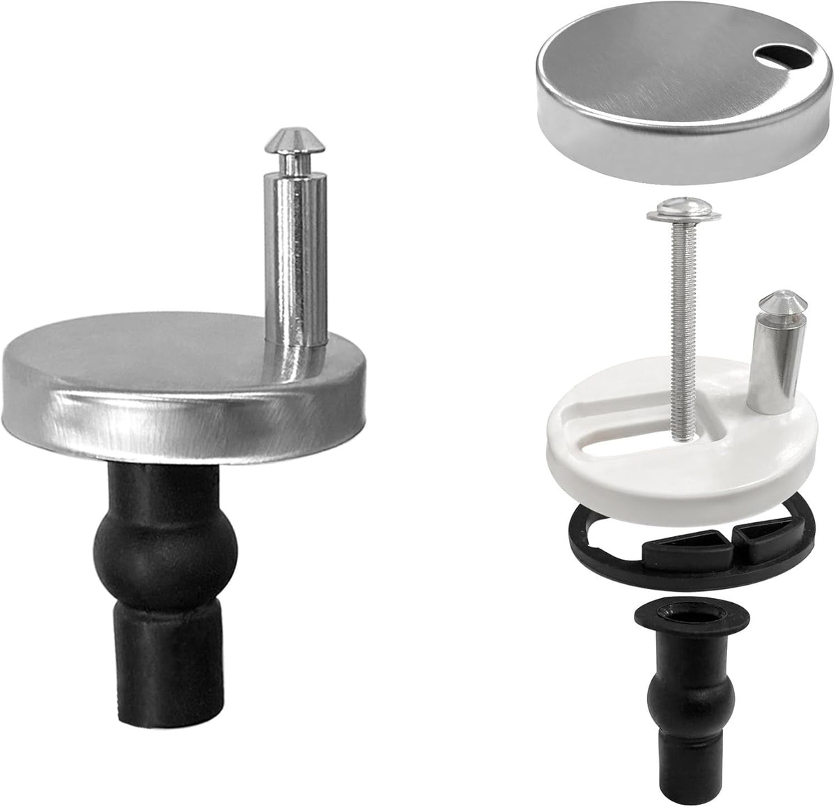 new Quacc 2 PCS Toilet Seat Hinge Fixings, Quick Release Top Silver QUACC - KOEEK