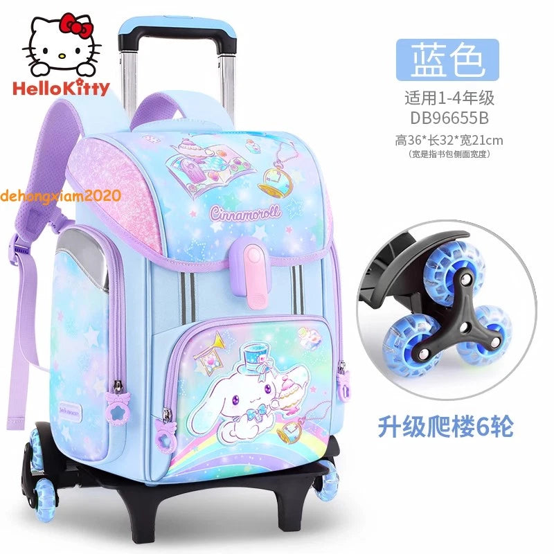 Climbing Stairs Cinnamoroll Bag Backpack Student Bag Wheels Kuromi Trolley Case 07FC0E-D4 - KOEEK
