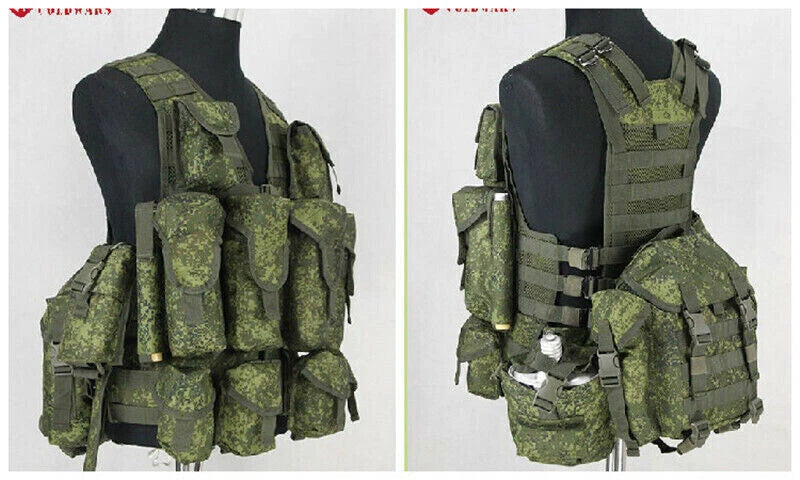 Russian Tactical Vest 6SH117 AK Combat  Replica Vest Equipment EMR Molle Bag 07FC0E-D4 - KOEEK