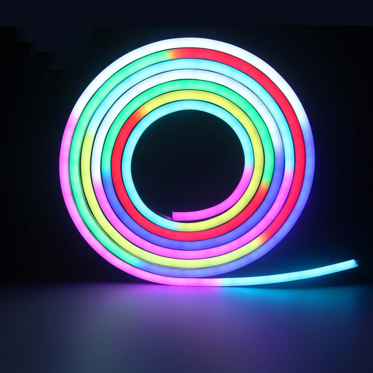 1-20M 12V Flexible RGBIC LED Strip Waterproof Bar Sign Neon Lights Silicone Tube 07FC0E-D4 - KOEEK