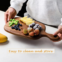Small Cutting Board with Handle, Walnut Wooden Chopping Boards for Bread, 07FC0E-D4 - KOEEK