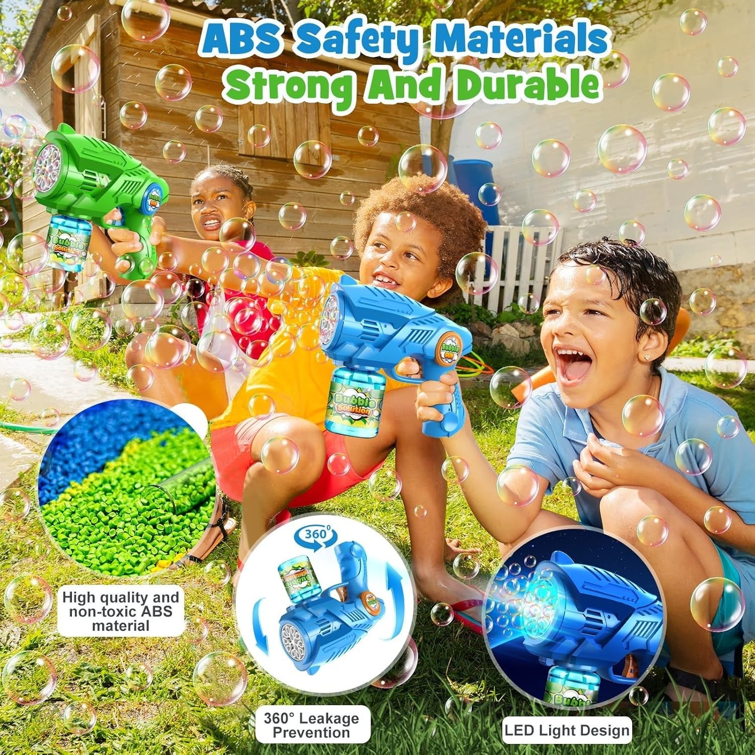 new Bubble Gun Machine for Kids 4-8: 2-Pack Automatic Guns with 2 Bottles... 07FC0E-D4 - KOEEK