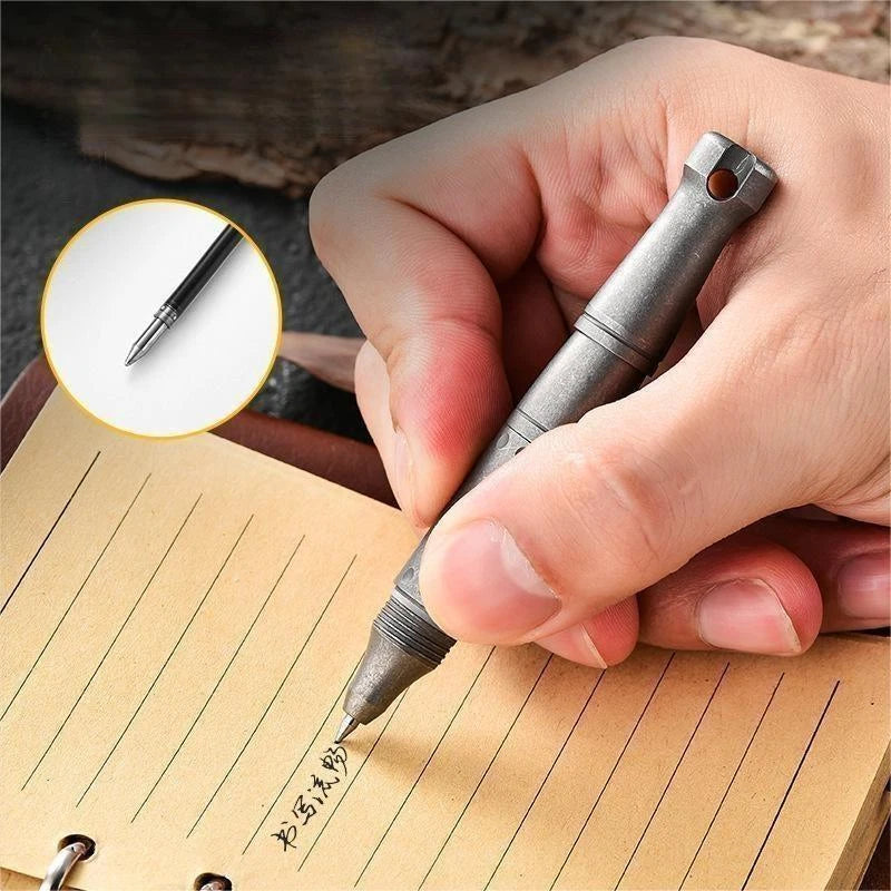 Titanium Ballpoint Pen EDC Portable Keychain Pocket Signature Writing Pen Gift 07FC0E-D4 - KOEEK