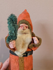 Antique German Belsnickel Father Santa 9” Candy Container Christmas Decor Paper CANDY - KOEEK