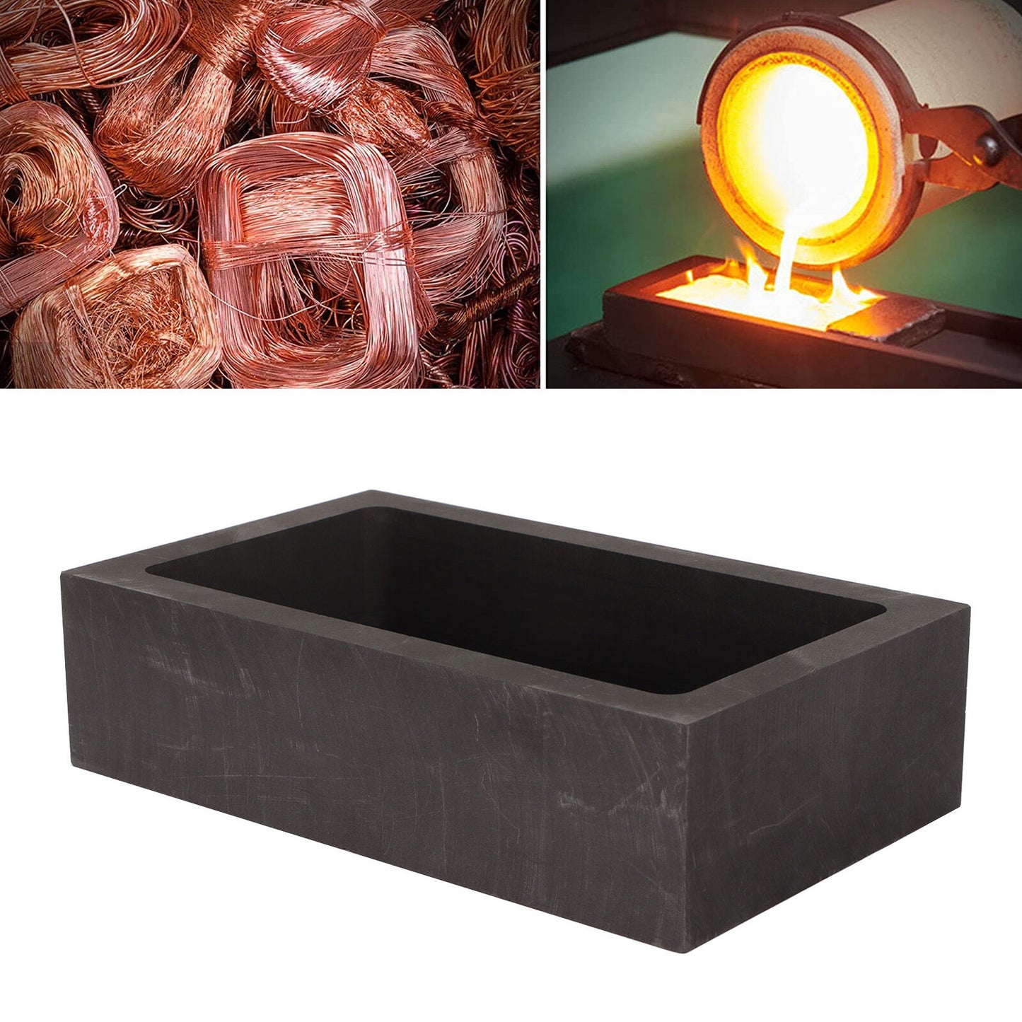 ny 5000g Kapasitet Grafittdigel Raffineringsform Ingot Melting Pot Container