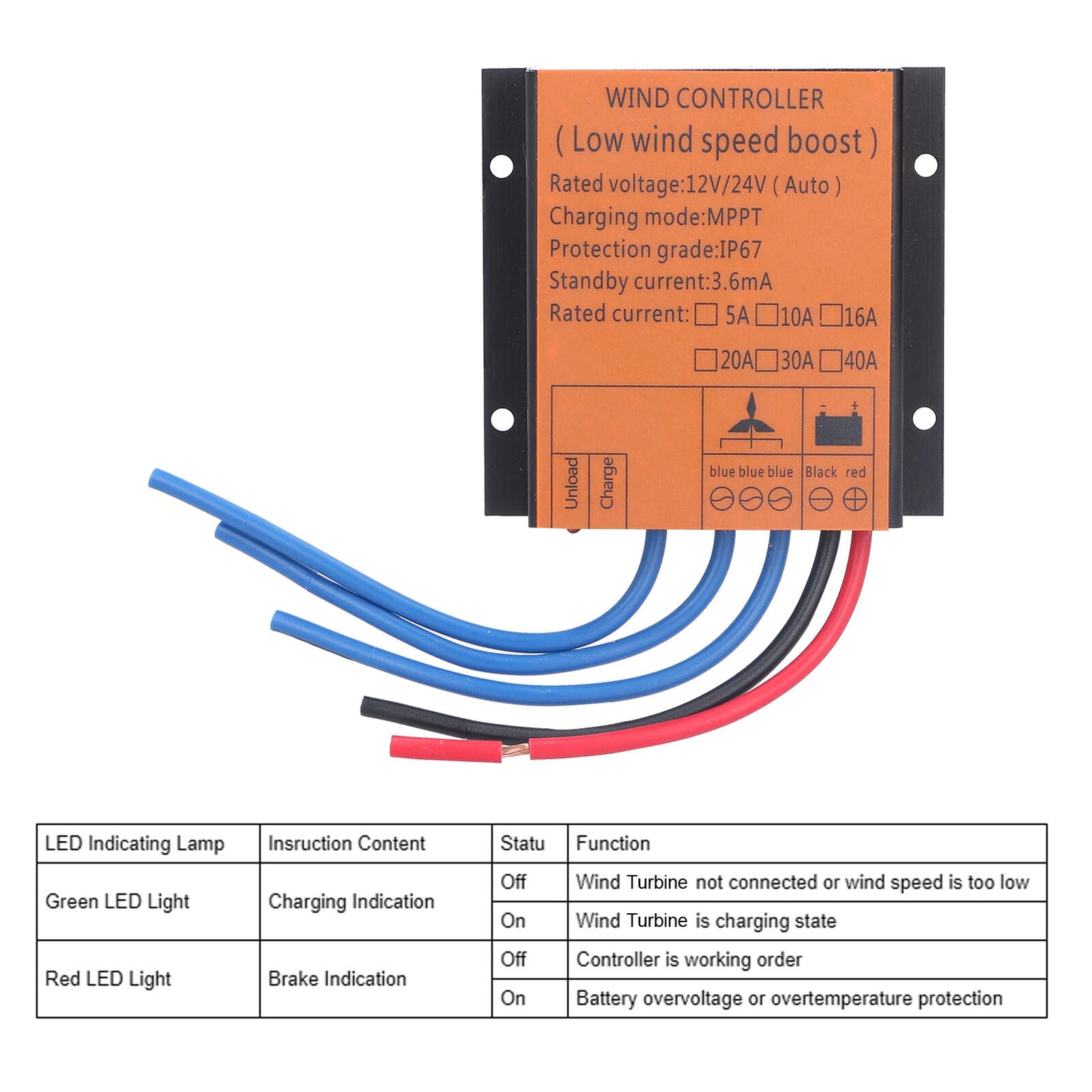 new Wind Controller Low Voltage MPPT Regulator 100W‑400W 12V 24V 30A koeek - KOEEK