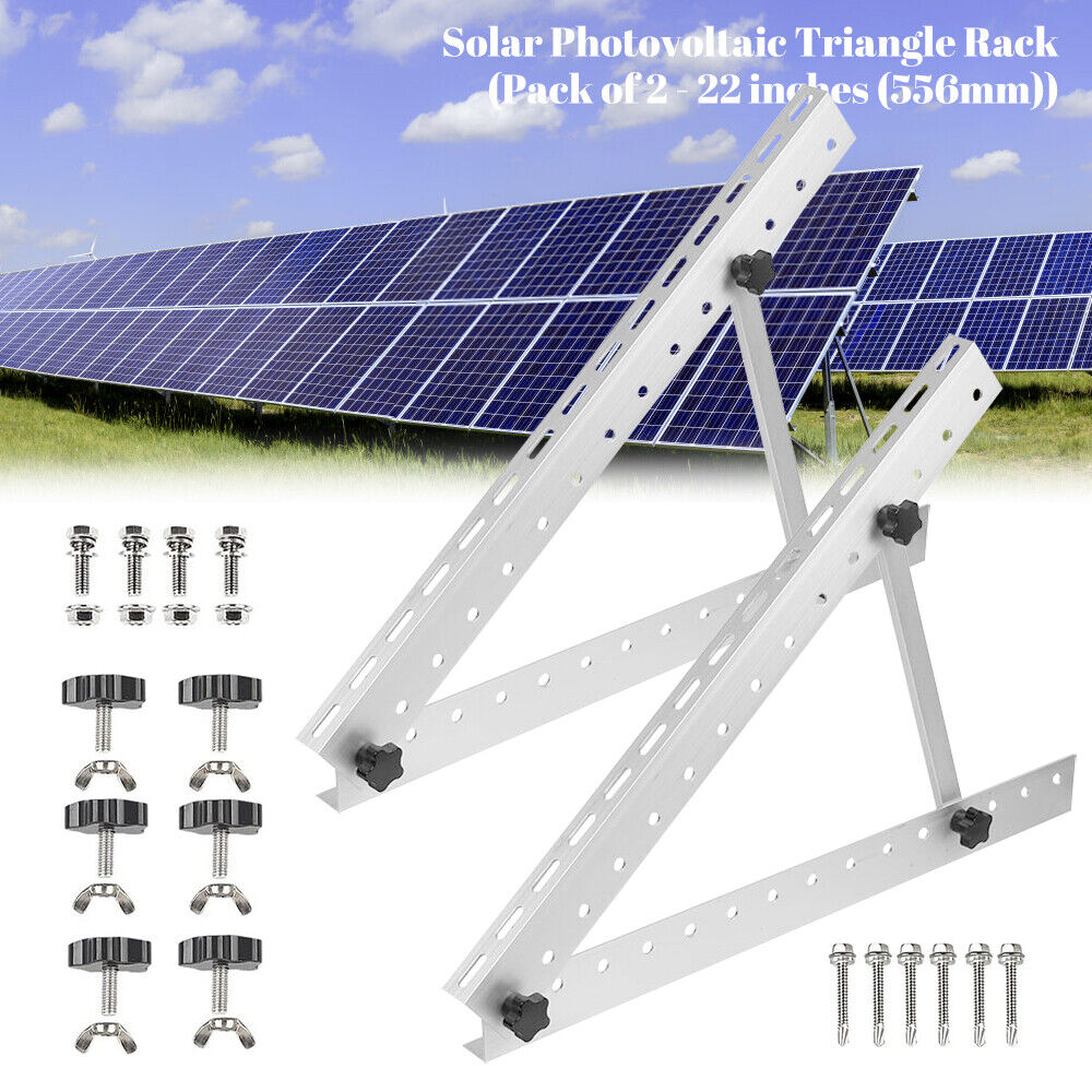 ny 2-8x Solpanel RV Tilt Mount Beslag Tag Flad Overflade Justerbar Vinkelramme