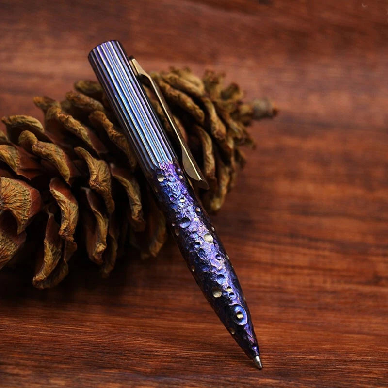 Titanium Pocket Ball Pen Business Office Signature Pen Outdoor Record EDC 07FC0E-D4 - KOEEK