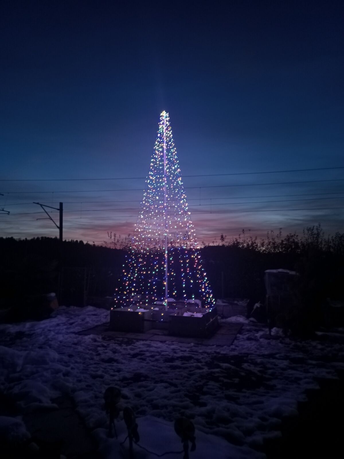 Custom 3D Christmas Tree Flag Pole Mega Topper Light Hook 1/2" - 4 1/2" Flagpole 07FC0E-D4 - KOEEK