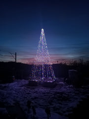 Custom 3D Christmas Tree Flag Pole Mega Topper Light Hook 1/2" - 4 1/2" Flagpole 07FC0E-D4 - KOEEK