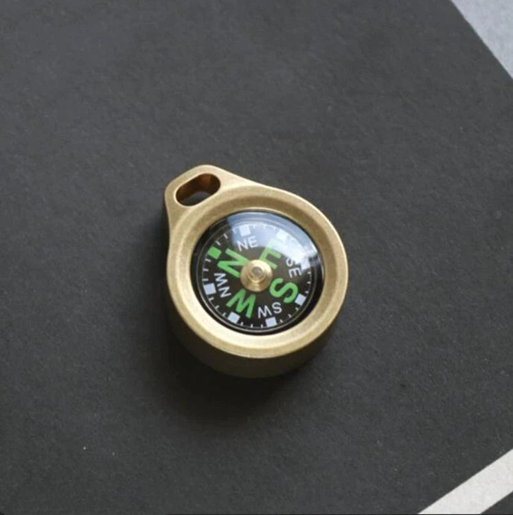 EDC Mini Titanium Keychain Compass for Outdoor Camping Travel Necklace Pendant 07FC0E-D4 - KOEEK