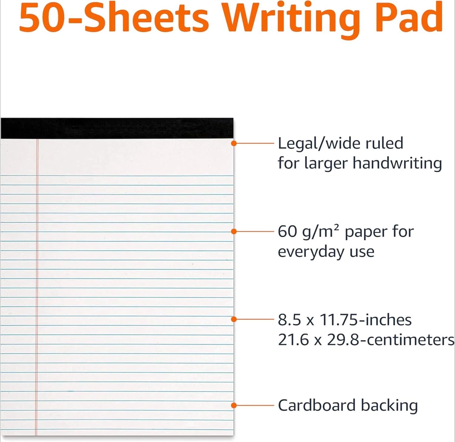 SERIFIED WRITING NOTEBOOKS, 8.5 inches x 11.75 inches, white,(12 packages of 50) 07FC0E-D4 - KOEEK