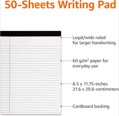 SERIFIED WRITING NOTEBOOKS, 8.5 inches x 11.75 inches, white,(12 packages of 50) 07FC0E-D4 - KOEEK