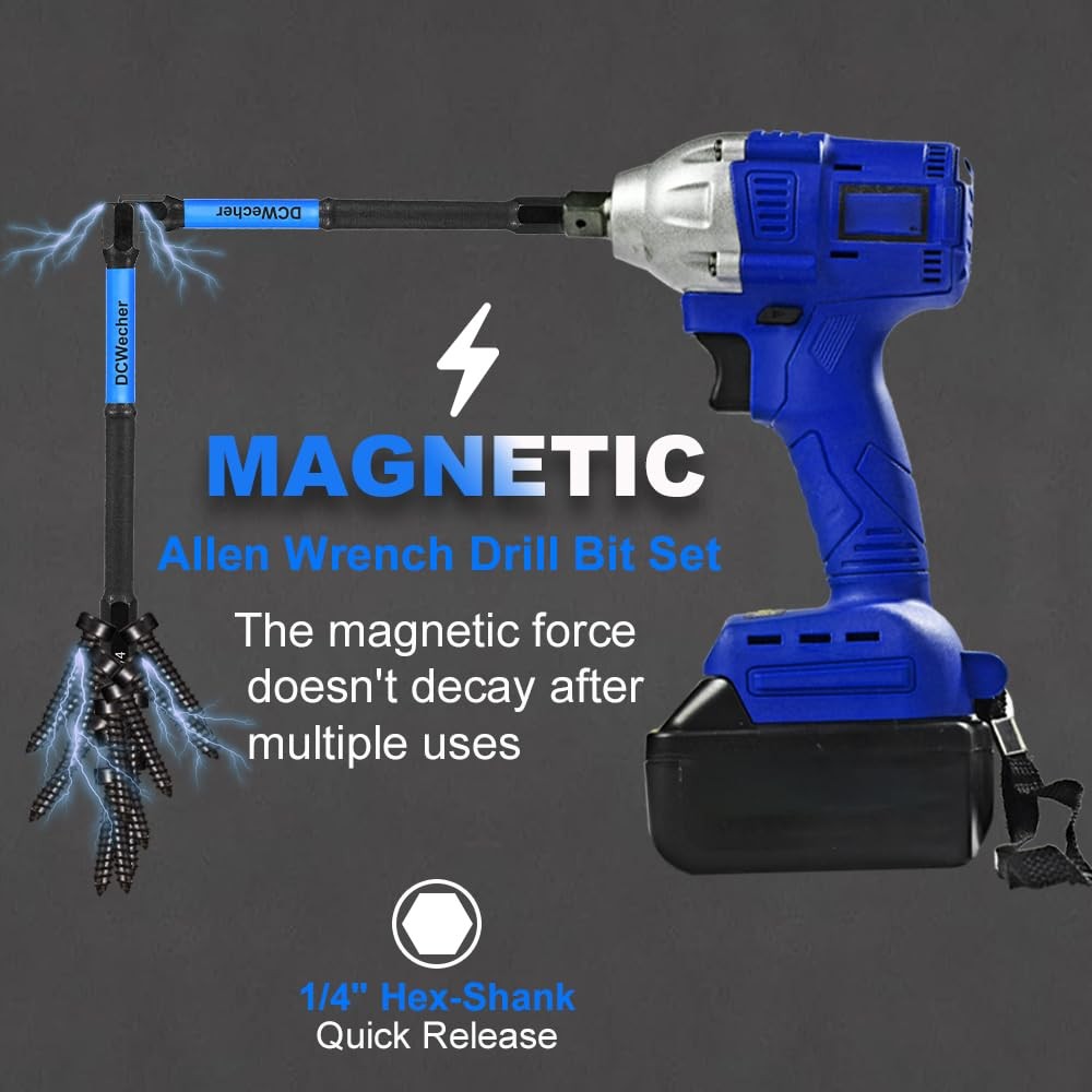new 10-Piece Impact Allen Key Drill Bit Set - Hex Bits 4 inch 10 Pieces (SAE) 07FC0E-D4 - KOEEK