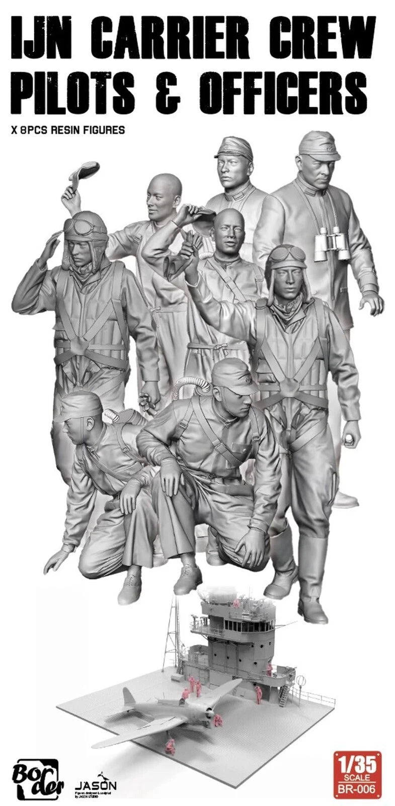 BORDER BR-006 1/35 IJN Carrier Crew Pilots & Officers BORDER - KOEEK