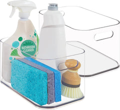 10“ x 6” Clear Open Food Storage Container, 2-Piece Set, with Handles 07FC0E-D4 - KOEEK