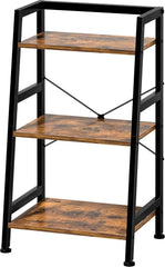 Three-tier bookshelf trapezoidal bookshelf,industrial-style steel frame bookcase 07FC0E-D4 - KOEEK