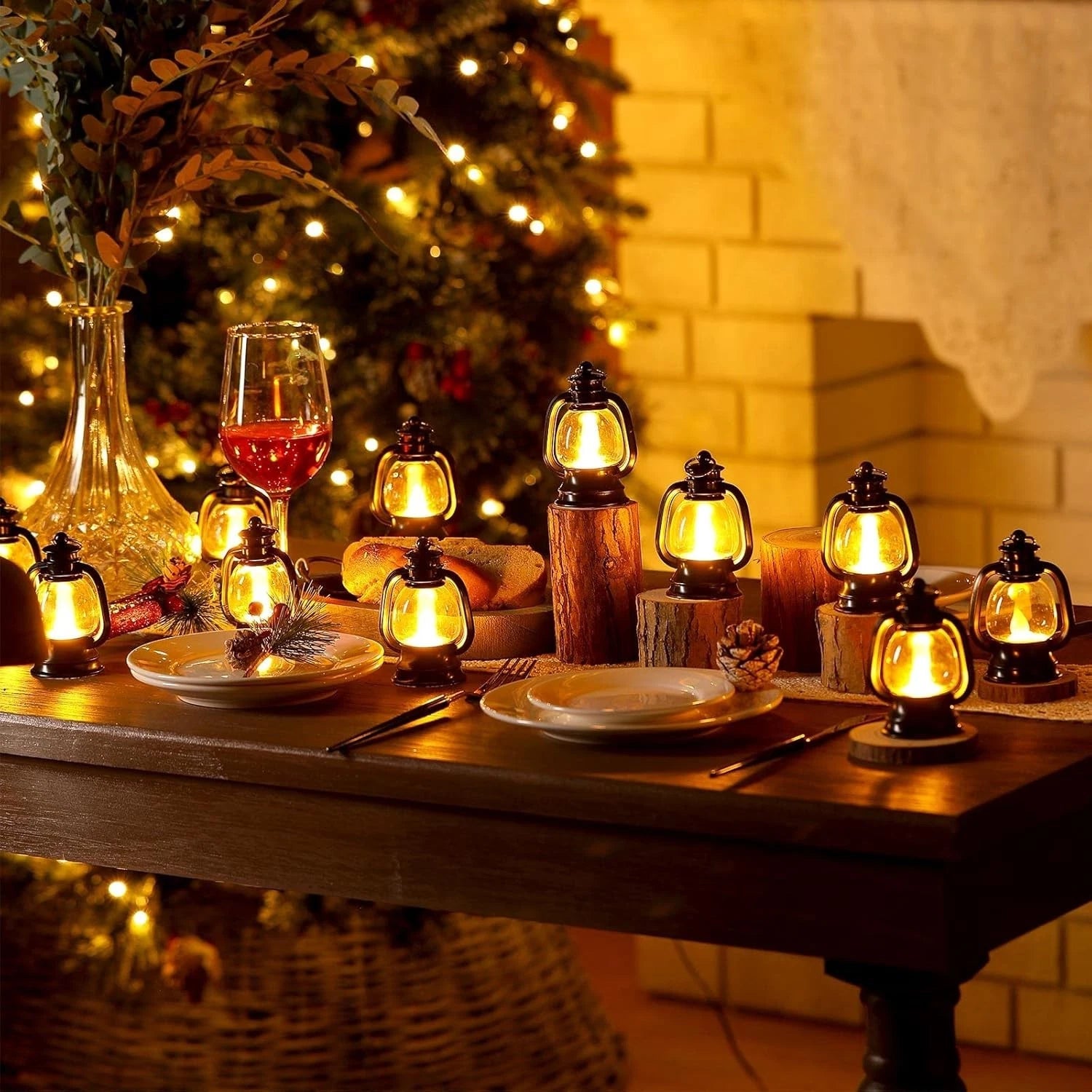 12 mini lantern decorations 4-inch Western lantern tabletop centerpiece 07FC0E-D4 - KOEEK