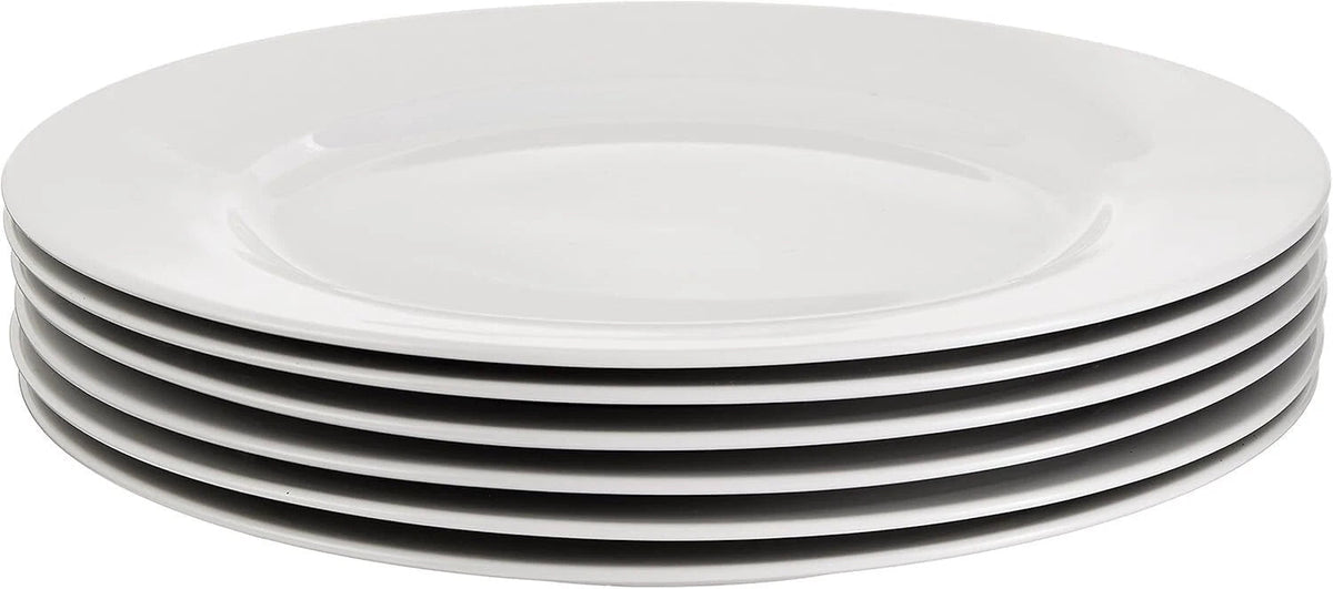 6-Piece White Dinner Plate Set, 10.5 inches 07FC0E-D4 - KOEEK