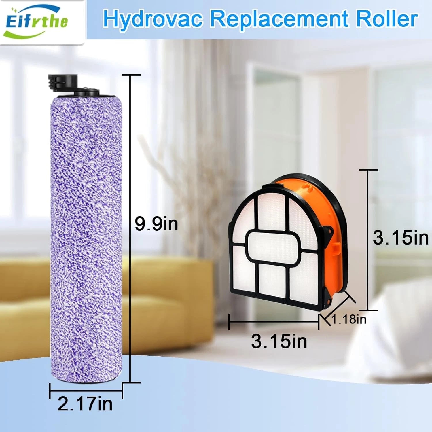 Replacement brush roller and filter set, 3-in-1 vacuum cleaner,comparison parts 07FC0E-D4 - KOEEK