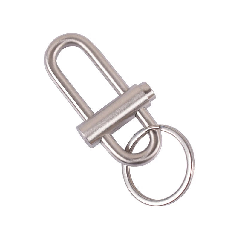 Metal Porable Automatic Lock Keychain Carabiner Key Chain Hanging Buckle Ring 07FC0E-D4 - KOEEK