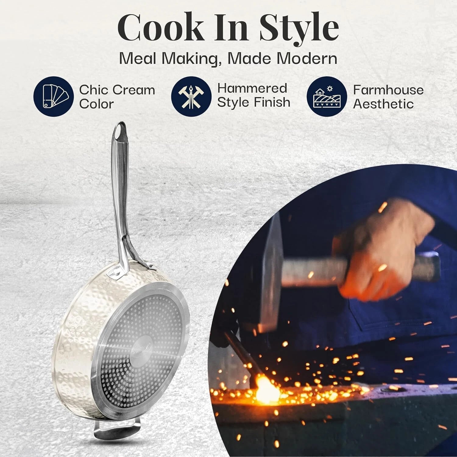 14-Inch Non-Stick Skillet with Lid,Non-Toxic Ceramic Skillet, Induction Cooktop 07FC0E-D4 - KOEEK