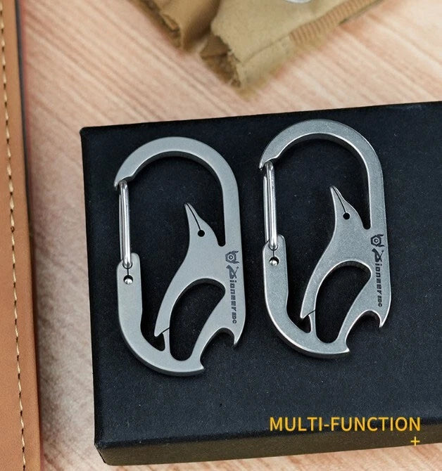 EDC Titanium Alloy Key chain Carabiner Portable Bottle Opener Backpack Buckle 07FC0E-D4 - KOEEK