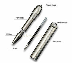 EDC Min TC4 Titanium Keychain Practical Ballpoint Pen Outdoor Travel Pen P-48T 07FC0E-D4 - KOEEK