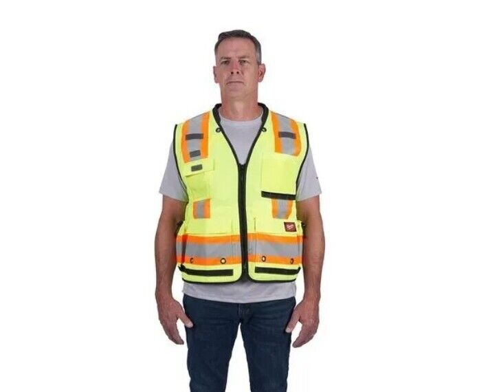 ny Milwaukee Class 2 Surveyor's High Visibility Gul sikkerhedsvest -