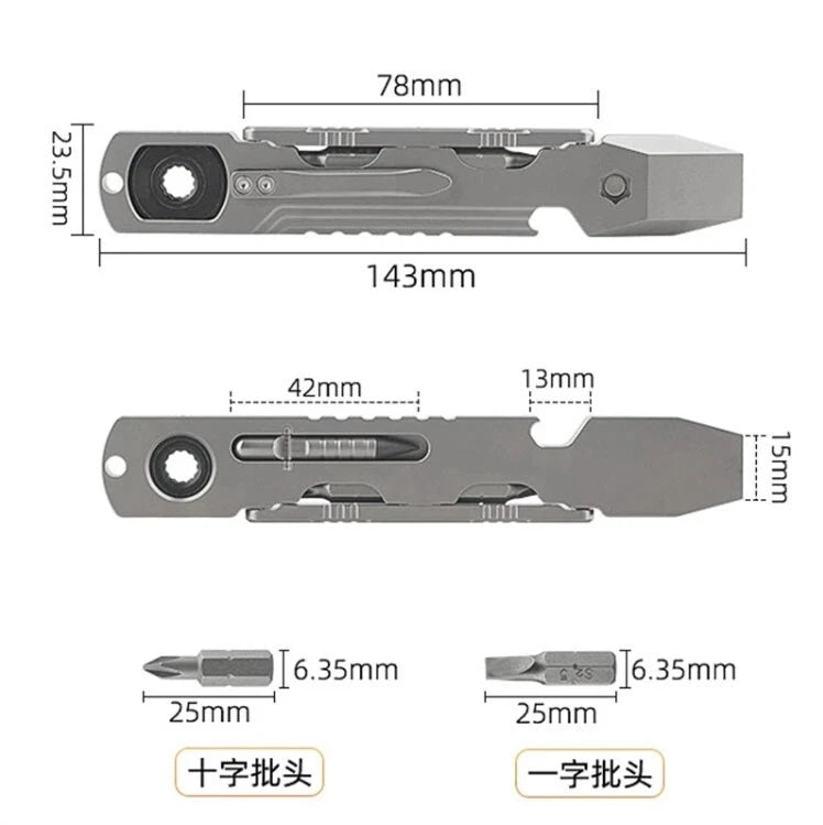 Hot Titanium Alloy Pocket Pry Bar Crowbar Opener Outdoor Camping Multi EDC Tools 07FC0E-D4 - KOEEK