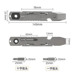 Hot Titanium Alloy Pocket Pry Bar Crowbar Opener Outdoor Camping Multi EDC Tools 07FC0E-D4 - KOEEK