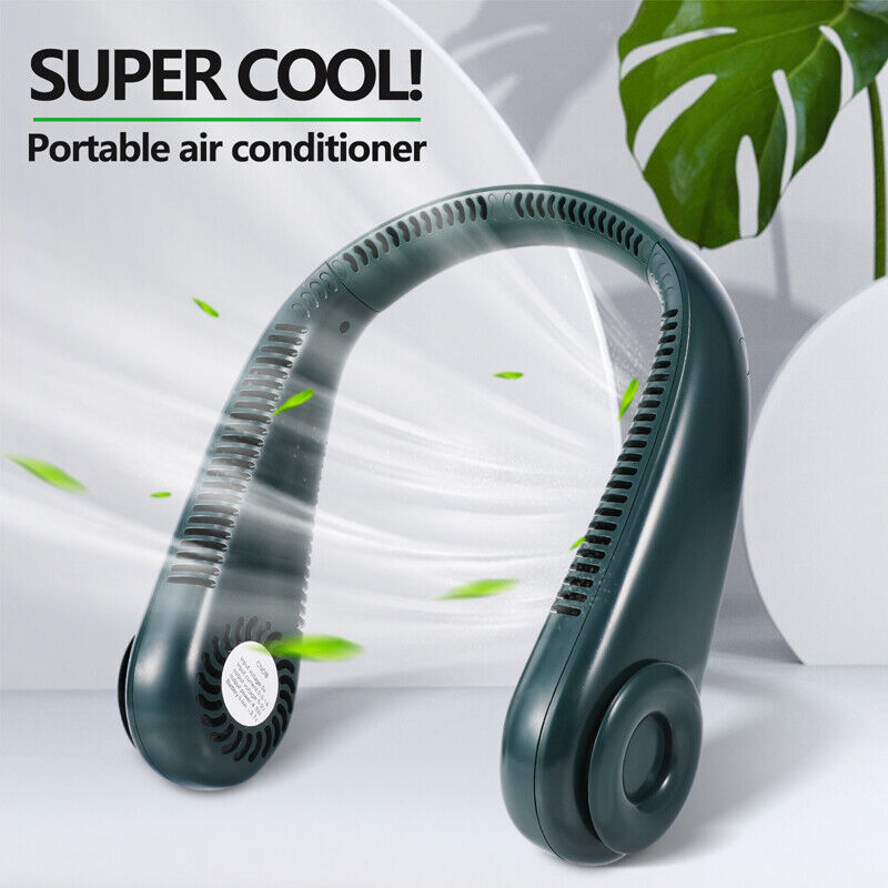 ny Ventilador de Cuello USB Oppladbar 5000mAh, 360° 3 Velocidades Plegable