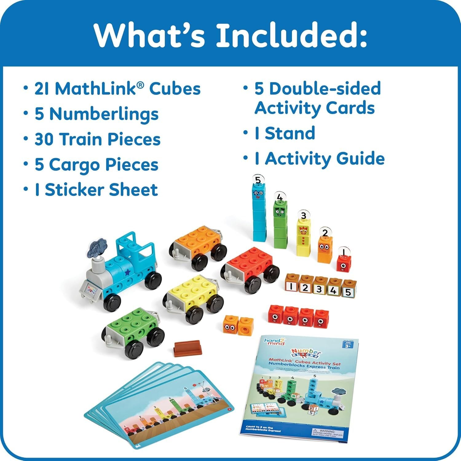 new hand2mind Numberblocks Express Train MathLink Cubes Activity Set, Preschool...