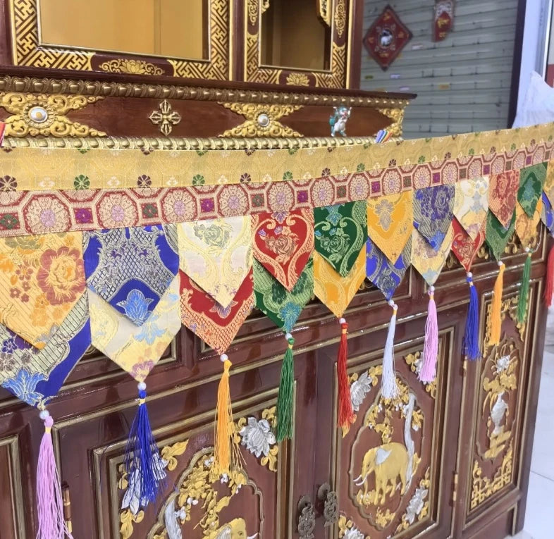 Tibetan Style Hanging Curtain Tablecloth Wall Fabric Buddhist Shrine Decoration 07FC0E-D4 - KOEEK