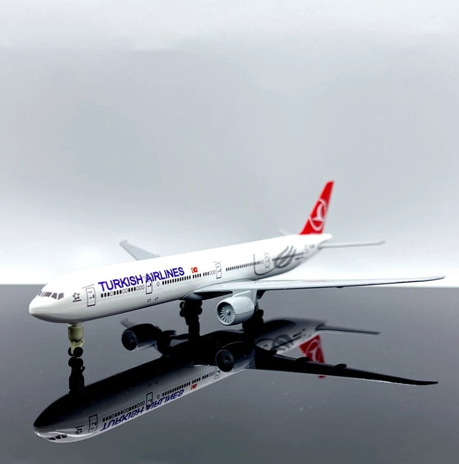 1:300 Turkish Airlines Boeing 777 Alloy Model 7.87"Removable Wheels & Stand 07FC0E-D4 - KOEEK