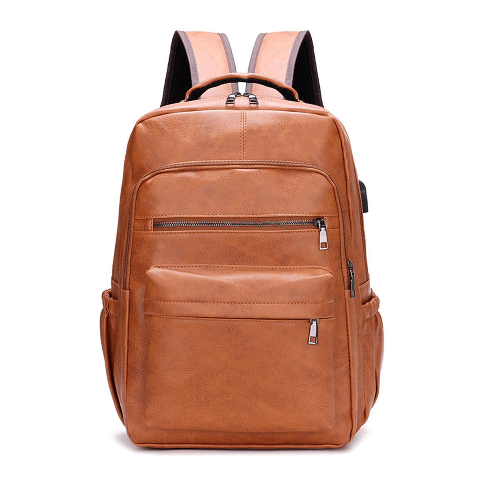 new Leather Laptop Backpack For Men Large Travel Vintage Backpack Waterproof College koeek - KOEEK