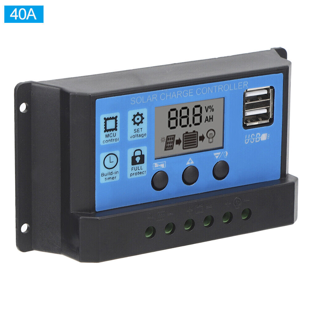 new (40A)LCD Display Solar Solar Controller Solar Dual USB Pwm With Load Automatic koeek - KOEEK