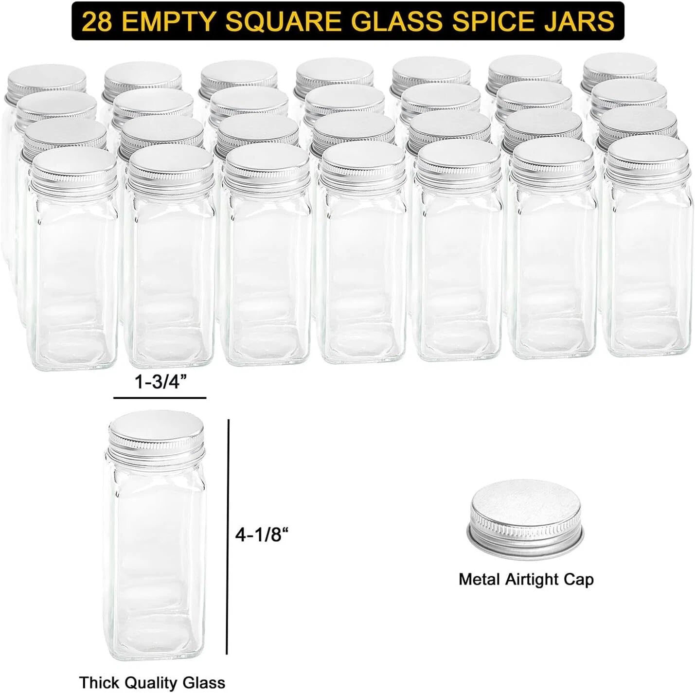 Spice Rack Organizer with 28 Spice Jars, 386 Spice Labels 07FC0E-D4 - KOEEK