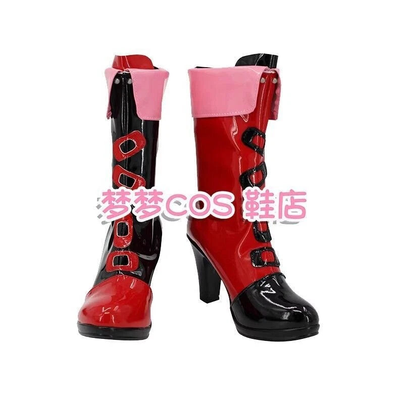 Suicide Squad ISEKAI Harley Quinn High-heeled Shoes Boot Accessories Halloween 07FC0E-D4 - KOEEK