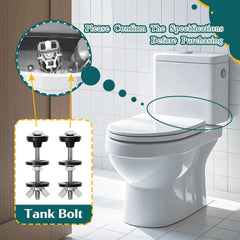 used 2PCS M6 Universal Toilet Tank to Bowl Bolts Kit, Heavy Duty Metallic + Black 07FC0E-D4 - KOEEK