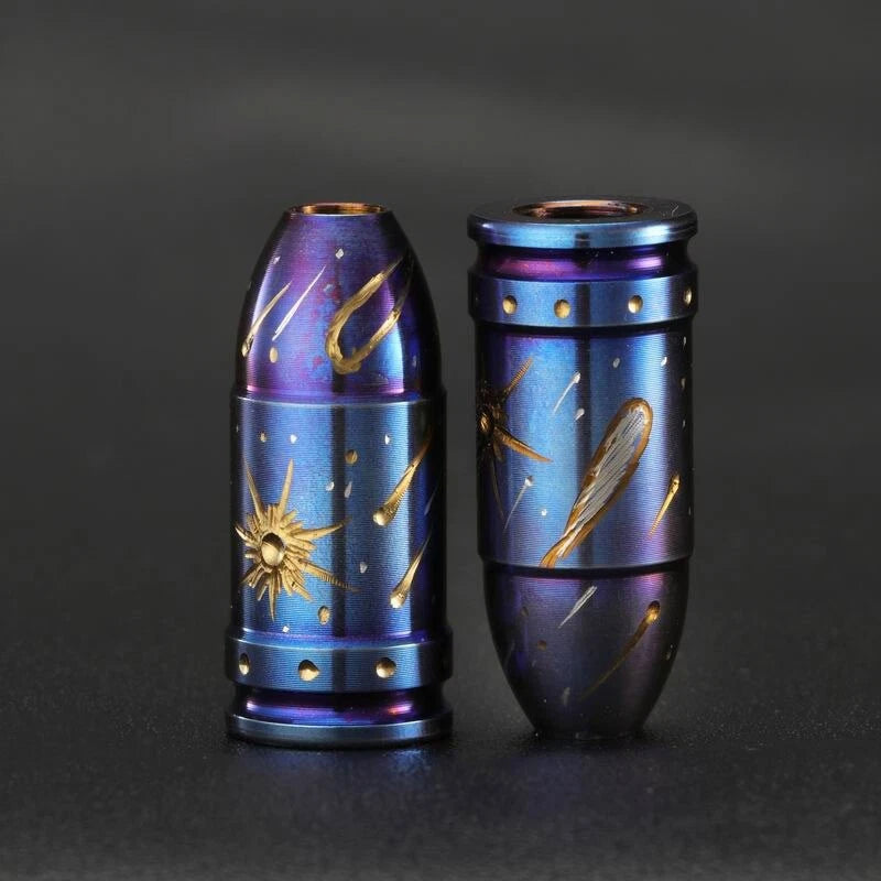 Hot EDC Titanium Bullet Shell Shape Knife Bead Paracord Lanyard Pendant Keychain 07FC0E-D4 - KOEEK