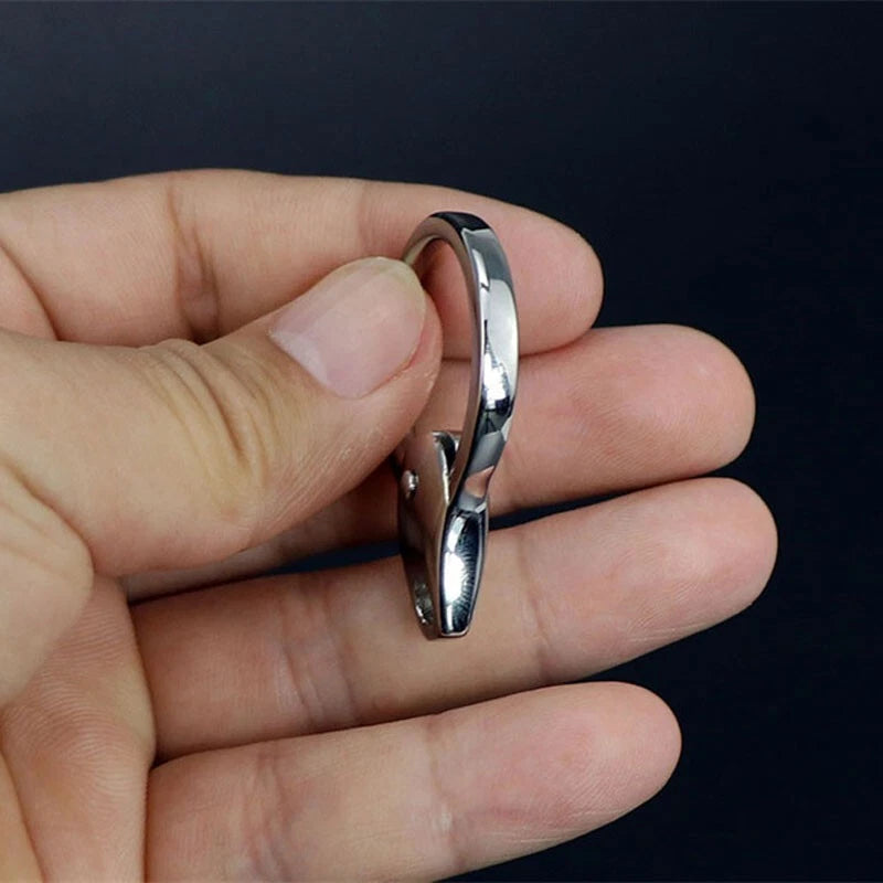 2pcs  Stainless Steel Keychain Carabiner Portable Car Key Bag Pendant EDC 07FC0E-D4 - KOEEK
