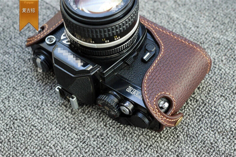 Leather Handmade Half Case Protector Cover For Nikon FM2 FE2 Camera 07FC0E-D4 - KOEEK
