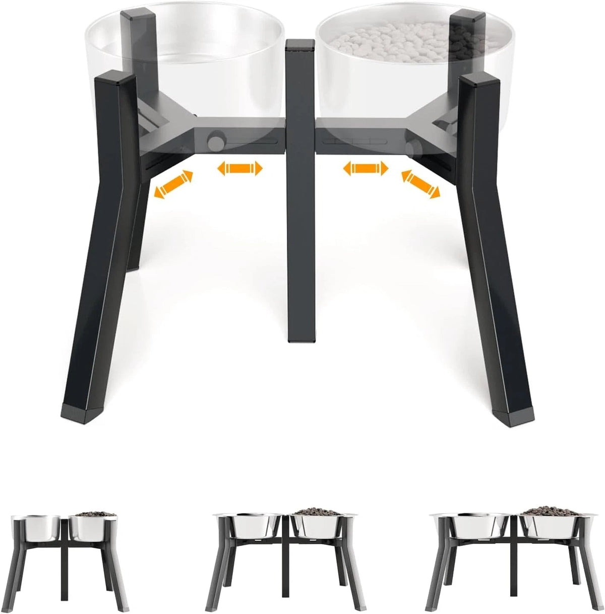 Elevated Dog Bowl Stand for Large Dogs, Adjustable Width 7-10.6" 07FC0E-D4 - KOEEK