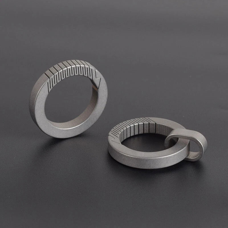 Titanium Alloy Keychain Carabiner Portable Waist Hang Buckle with Mini Ring EDC 07FC0E-D4 - KOEEK
