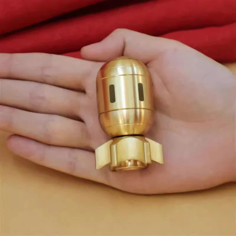 Brass Finger Spinner Hand Fidget Toy Pocket Desk Roler Spinning Top Haptic Toys 07FC0E-D4 - KOEEK