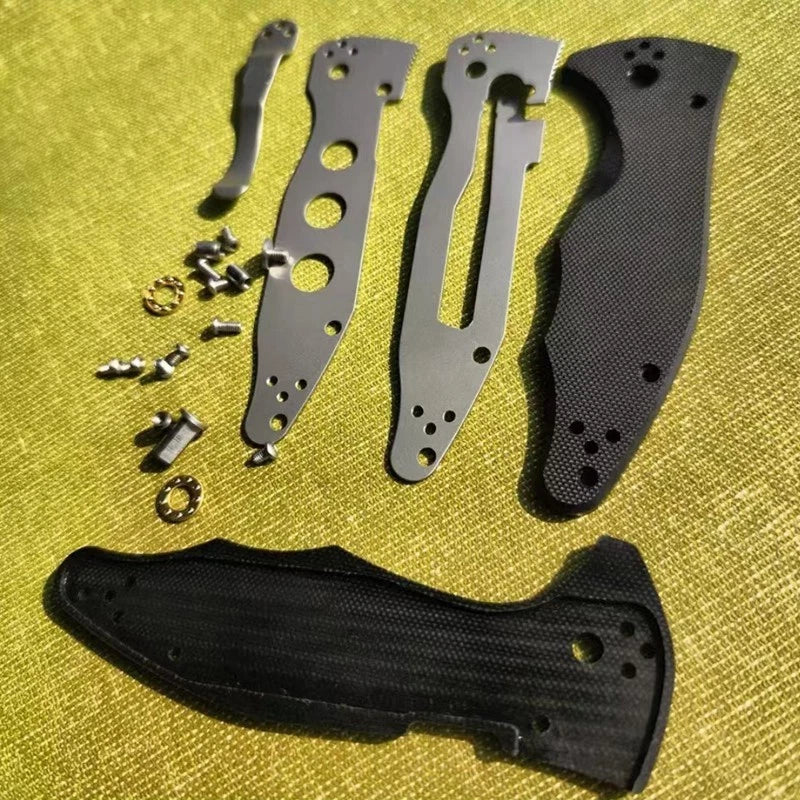 1 Set G10 Handle Scales+N690 Stainless Steel Blade for Spyderco Yojimbo 07FC0E-D4 - KOEEK