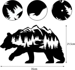 new Metal Bear Wall Art Rustic Forest Decor Wilderness Black 07FC0E-D4 - KOEEK
