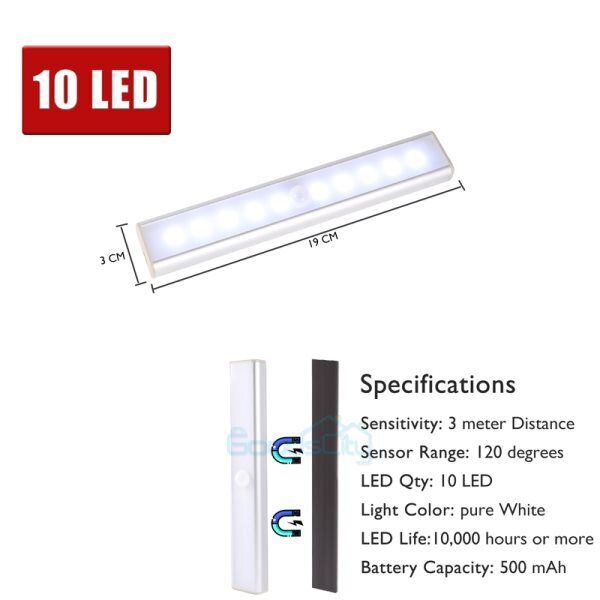 ny 60 LED Luz Magnetica Lampara Con Sensor de Movimiento Luces for Gabinete Casa