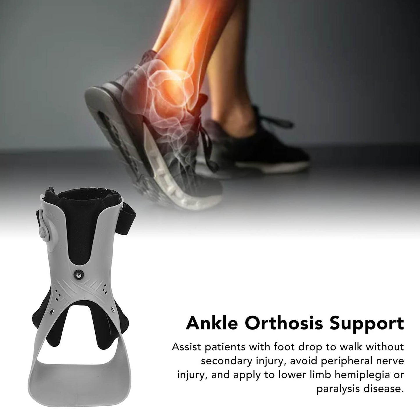 new Foot Drop Brace Adjustable Buckle Soft Posture Correct Ankle Foot Orth HGF koeek - KOEEK